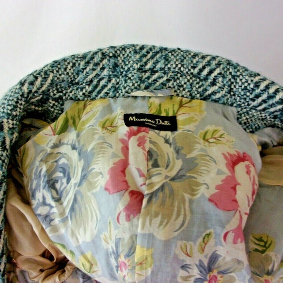 Massimo Dutti Wool Alpaca Blend Jacket Teal M - Picture 4 of 4